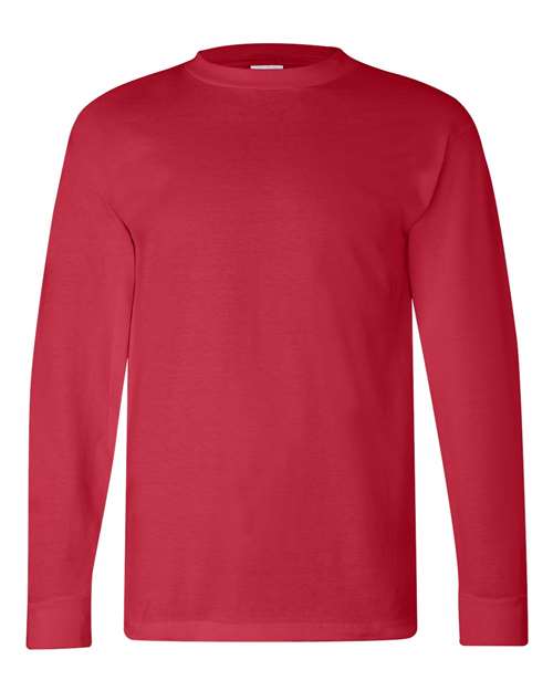 Bayside 6100 Unisex USA-Made Long Sleeve T-Shirt - Red - front