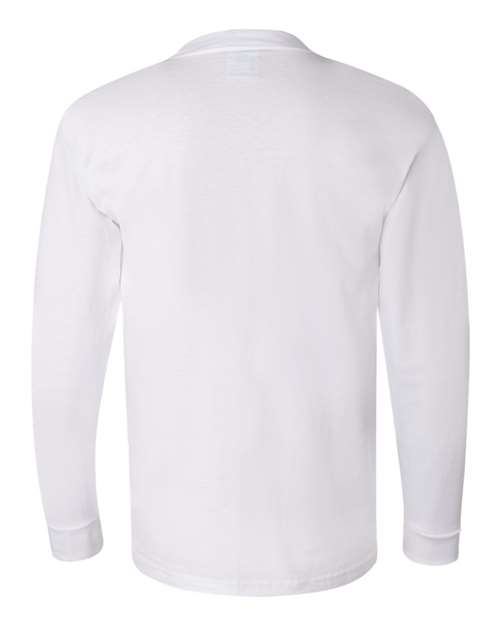 Bayside 6100 Unisex USA-Made Long Sleeve T-Shirt - White - back