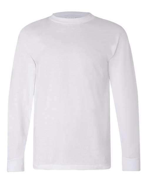Bayside 6100 Unisex USA-Made Long Sleeve T-Shirt - White - front
