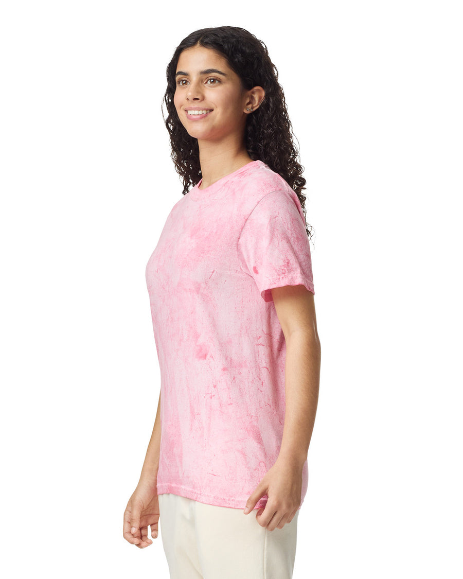 Comfort Colors 1745 Unisex Colorblast Heavyweight T-Shirt - Hibiscus - model side