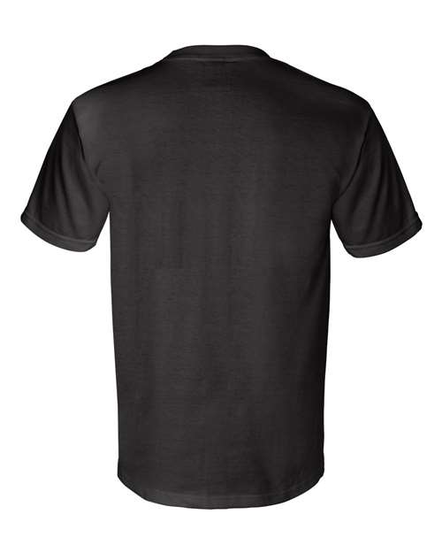Bayside 3015 Unisex Union-Made Pocket T-Shirt - Black - back