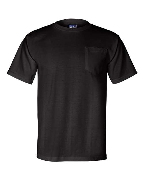 Bayside 3015 Unisex Union-Made Pocket T-Shirt - Black - front