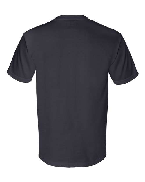 Bayside 3015 Unisex Union-Made Pocket T-Shirt - Navy - back