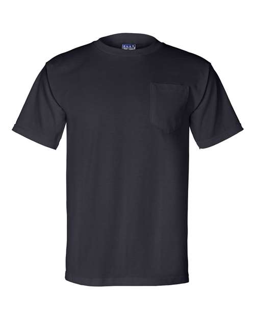 Bayside 3015 Unisex Union-Made Pocket T-Shirt - Navy - front