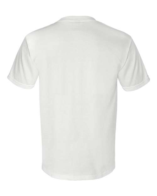 Bayside 3015 Unisex Union-Made Pocket T-Shirt - White - back