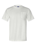 Bayside 3015 Unisex Union-Made Pocket T-Shirt - White - front