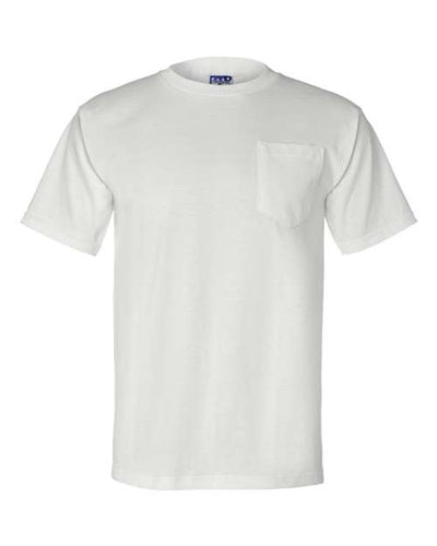 Bayside 3015 Unisex Union-Made Pocket T-Shirt - White - front