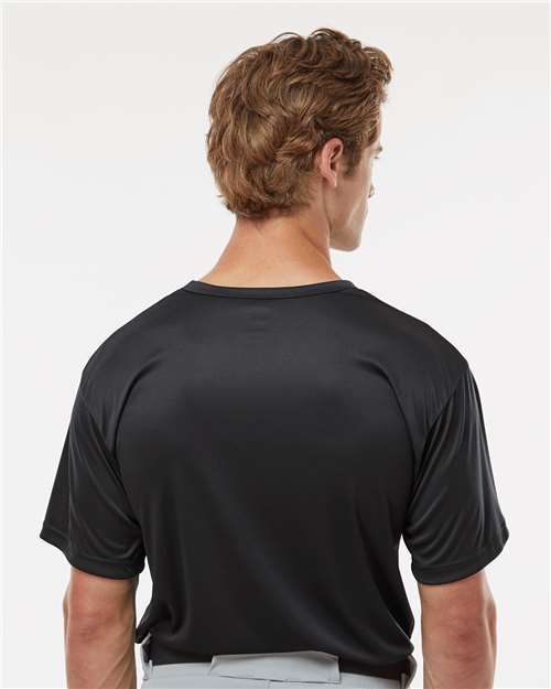 Alleson Athletic 7930 Men's B-Core Placket Jersey - Black - model back