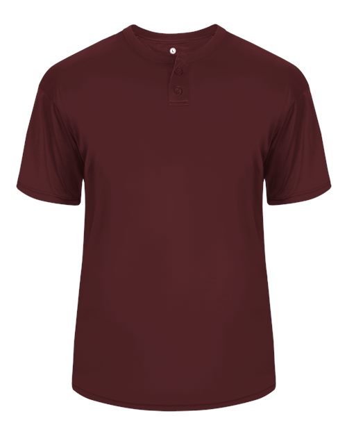 Alleson Athletic 7930 Men's B-Core Placket Jersey - Maroon - front