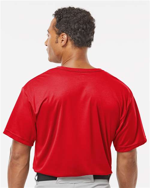 Alleson Athletic 7930 Men's B-Core Placket Jersey - Red - model back