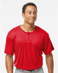 Alleson Athletic 7930 Men's B-Core Placket Jersey - Red - model front