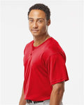 Alleson Athletic 7930 Men's B-Core Placket Jersey - Red - model side