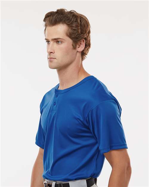 Alleson Athletic 7930 Men's B-Core Placket Jersey - Royal - model side