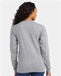 Hanes 5286 Essential-T Long Sleeve T-Shirt - Light Steel - model back