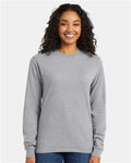 Hanes 5286 Essential-T Long Sleeve T-Shirt - Light Steel - model front