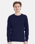 Hanes 5286 Essential-T Long Sleeve T-Shirt - Navy - model front