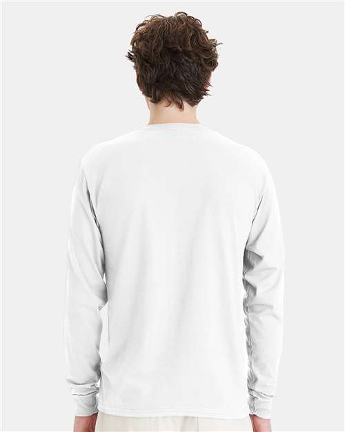 Hanes 5286 Essential-T Long Sleeve T-Shirt - White - model back