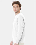Hanes 5286 Essential-T Long Sleeve T-Shirt - White - model side