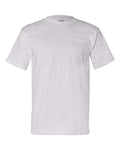 Bayside 7100 Unisex USA-Made Pocket T-Shirt - Ash - front