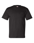 Bayside 7100 Unisex USA-Made Pocket T-Shirt - Black - front