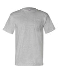 Bayside 7100 Unisex USA-Made Pocket T-Shirt - Dark Ash - front