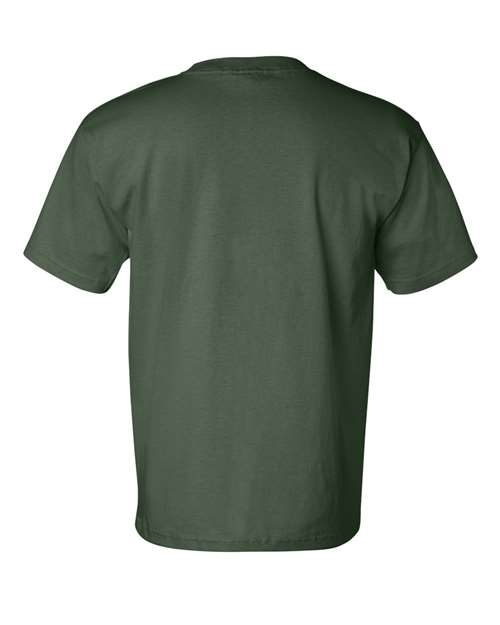 Bayside 7100 Unisex USA-Made Pocket T-Shirt - Forest Green - back