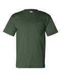 Bayside 7100 Unisex USA-Made Pocket T-Shirt - Forest Green - front