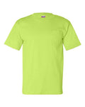 Bayside 7100 Unisex USA-Made Pocket T-Shirt - Lime Green - front