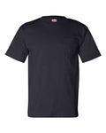 Bayside 7100 Unisex USA-Made Pocket T-Shirt - Navy - front