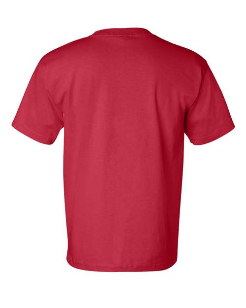 Bayside 7100 Unisex USA-Made Pocket T-Shirt - Red - back