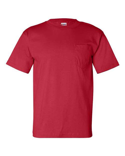 Bayside 7100 Unisex USA-Made Pocket T-Shirt - Red - front