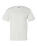 Bayside 7100 Unisex USA-Made Pocket T-Shirt - White - front