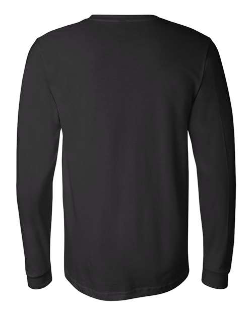 Bella+Canvas 3501 Unisex Jersey Long Sleeve Tee - Black - back