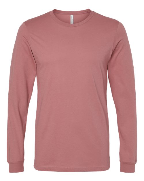 Bella+Canvas 3501 Unisex Jersey Long Sleeve Tee - Mauve - flat front