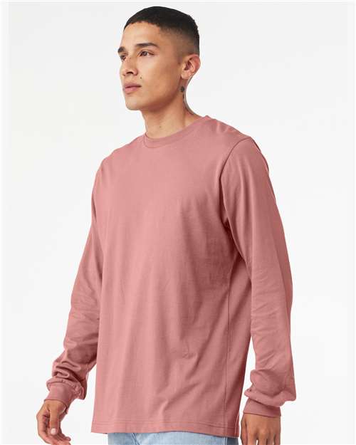 Bella+Canvas 3501 Unisex Jersey Long Sleeve Tee - Mauve - model side
