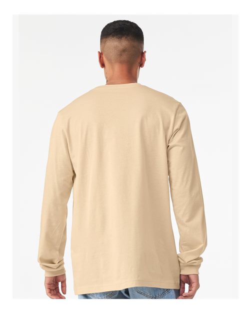 Bella+Canvas 3501 Unisex Jersey Long Sleeve Tee - Soft Cream - model back
