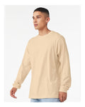 Bella+Canvas 3501 Unisex Jersey Long Sleeve Tee - Soft Cream - model side