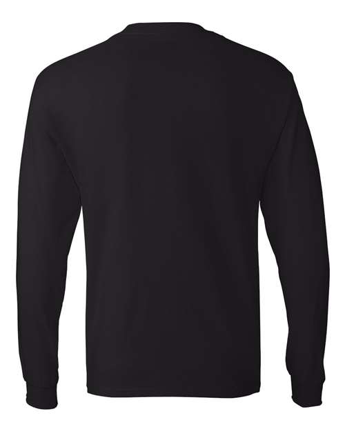 Hanes 5586 Authentic Long Sleeve T-Shirt - Black - back