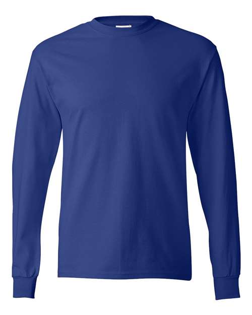 Hanes 5586 Authentic Long Sleeve T-Shirt - Deep Royal - front