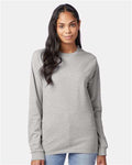 Hanes 5586 Authentic Long Sleeve T-Shirt - Light Steel - model front