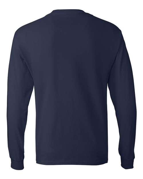 Hanes 5586 Authentic Long Sleeve T-Shirt - Navy - back