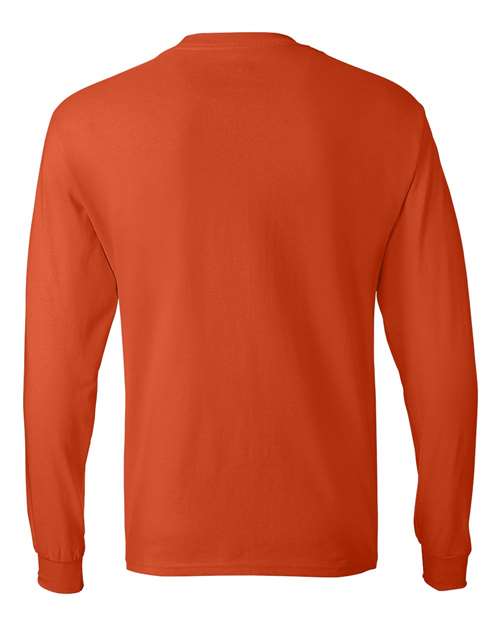 Hanes 5586 Authentic Long Sleeve T-Shirt - Orange - back