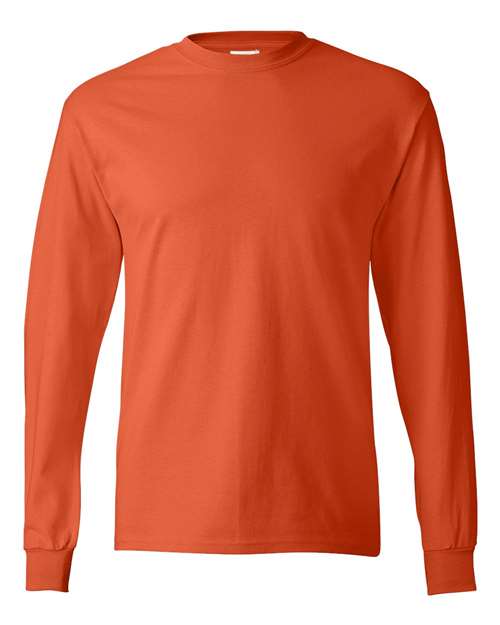 Hanes 5586 Authentic Long Sleeve T-Shirt - Orange - front