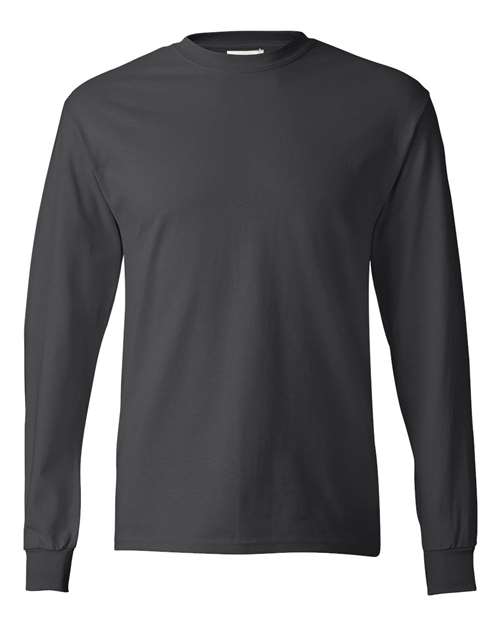 Hanes 5586 Authentic Long Sleeve T-Shirt - Smoke Grey - front