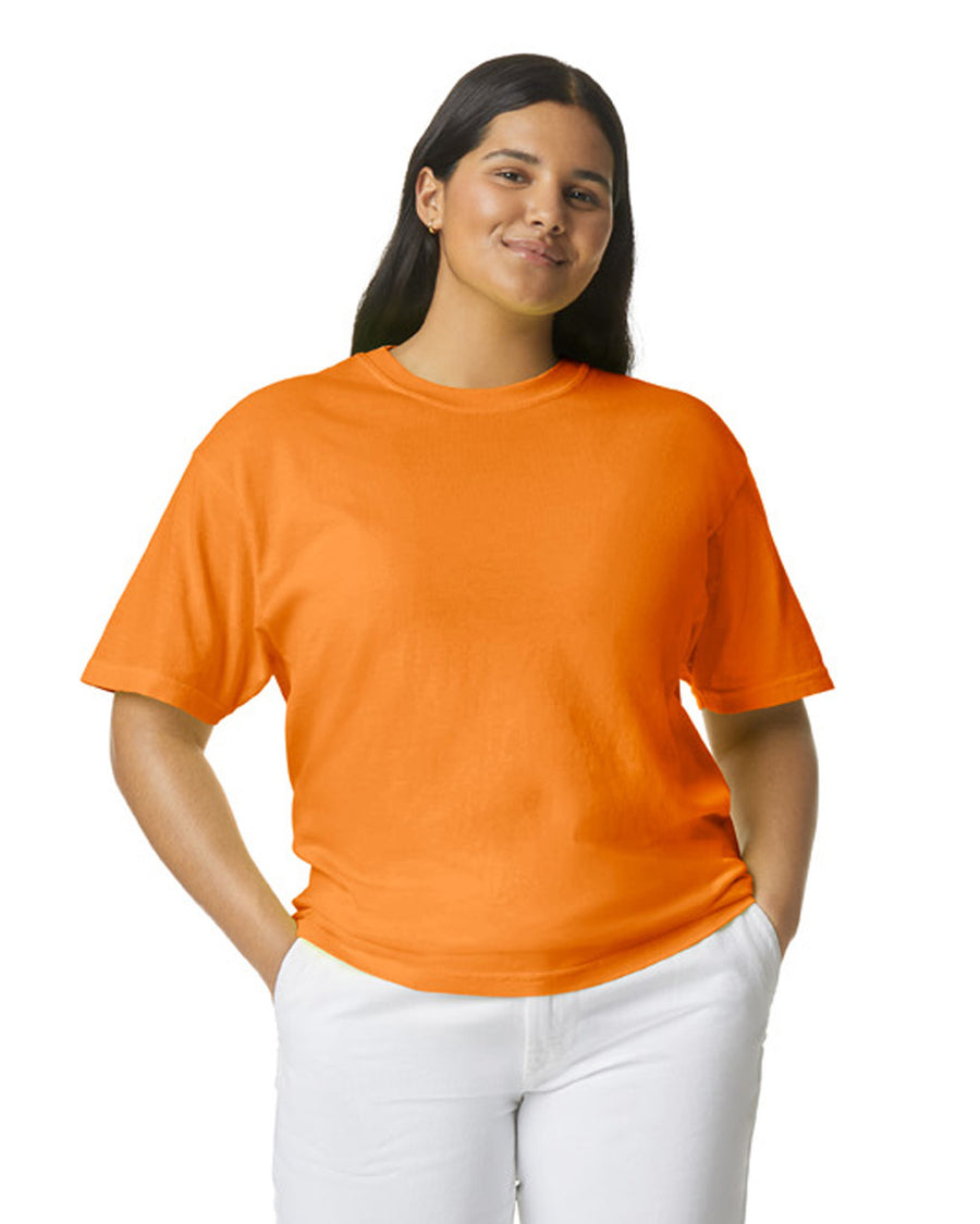 Comfort Colors C1717 Garment-Dyed Heavyweight T-Shirt - Bright Orange - model front