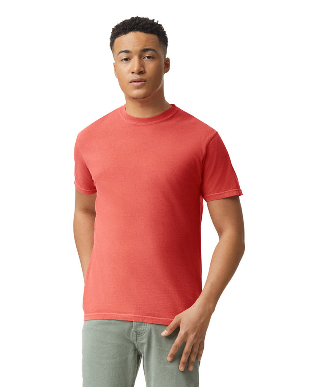 Comfort Colors C1717 Garment-Dyed Heavyweight T-Shirt - Bright Salmon - model front