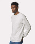 Gildan 2400 Ultra Cotton Long Sleeve T-Shirt - Ash - model side