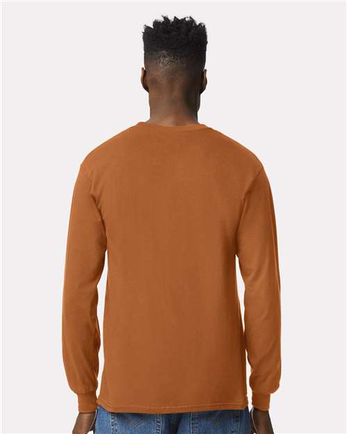 Gildan 2400 Ultra Cotton Long Sleeve T-Shirt - Texas Orange - model back