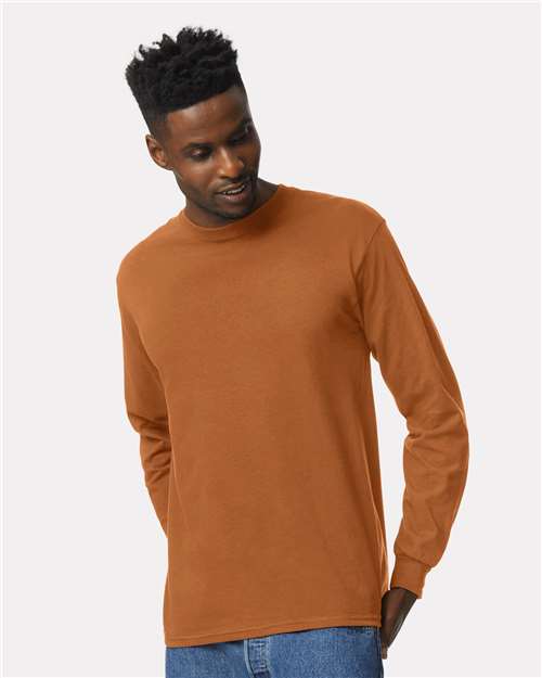 Gildan 2400 Ultra Cotton Long Sleeve T-Shirt - Texas Orange - model front