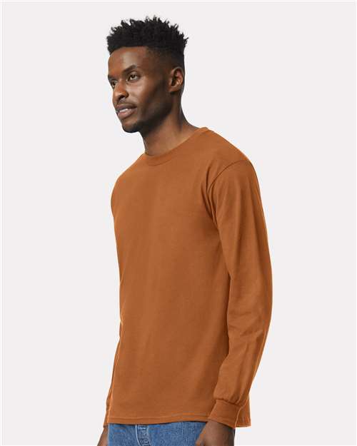 Gildan 2400 Ultra Cotton Long Sleeve T-Shirt - Texas Orange - model side